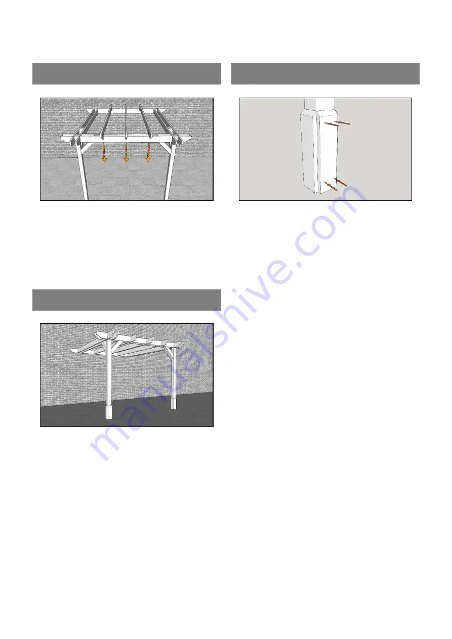 Rutland County Garden Furniture Wall Mounted Double Premium Pergola Assembly Instructions Manual Download Page 7