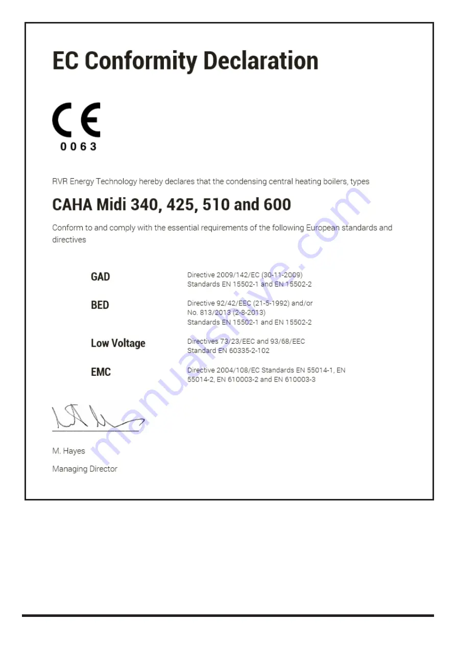 RVR Energy Technology CAHA Midi 340 Installation, Use And Maintenance Instructions Download Page 47