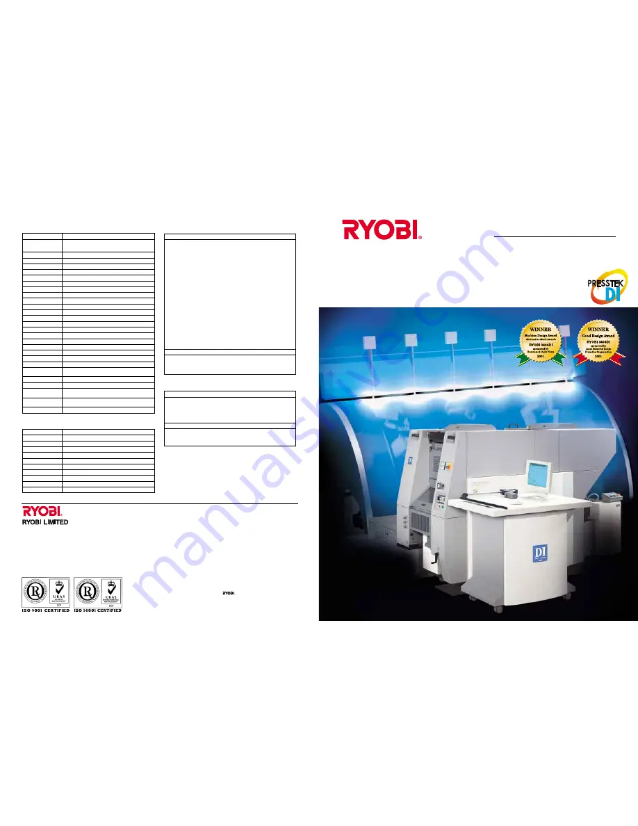 Ryobi 3404DI Brochure & Specs Download Page 1