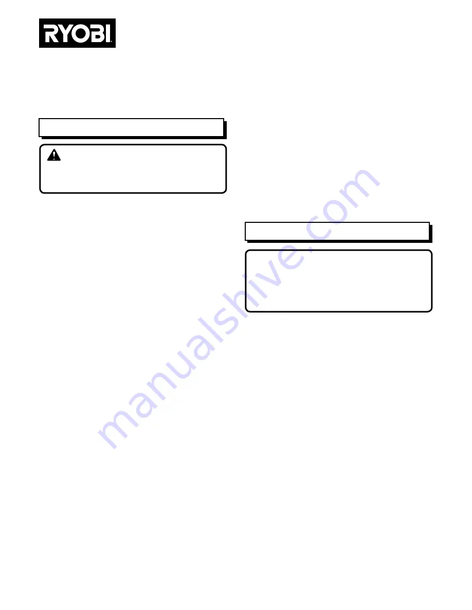 Ryobi CB120N Operator'S Manual Download Page 1