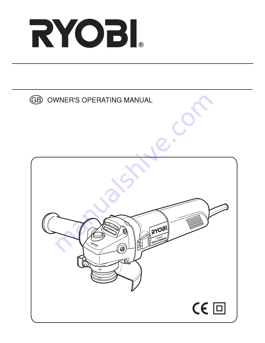 Ryobi G-915 Owner'S Operating Manual Download Page 1