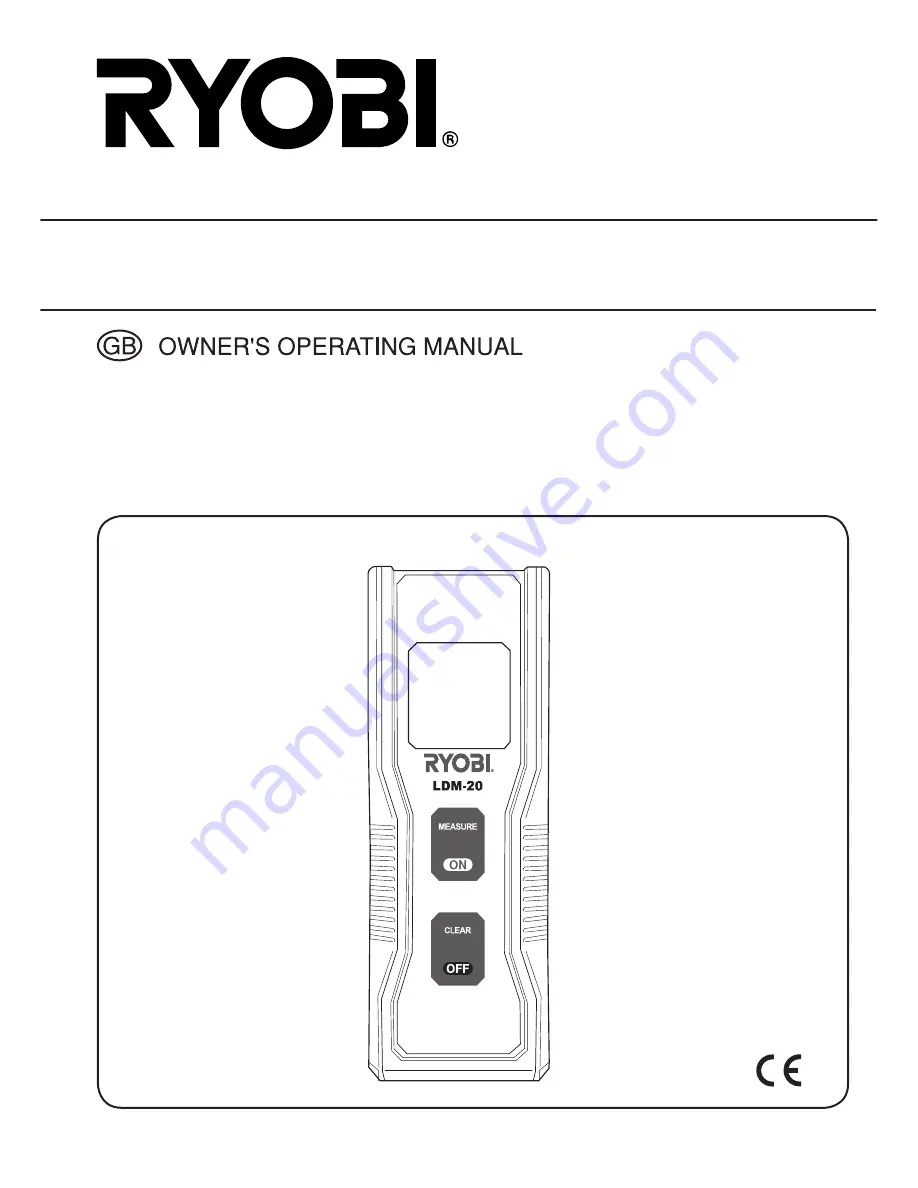 Ryobi LDM-20 Скачать руководство пользователя страница 1