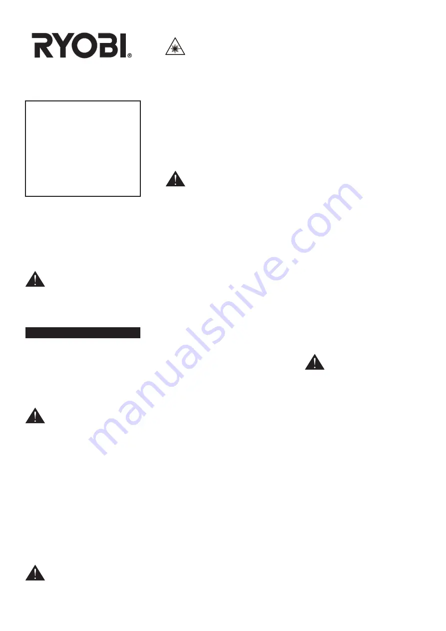 Ryobi LDM-22 Owner'S Operating Manual Download Page 1