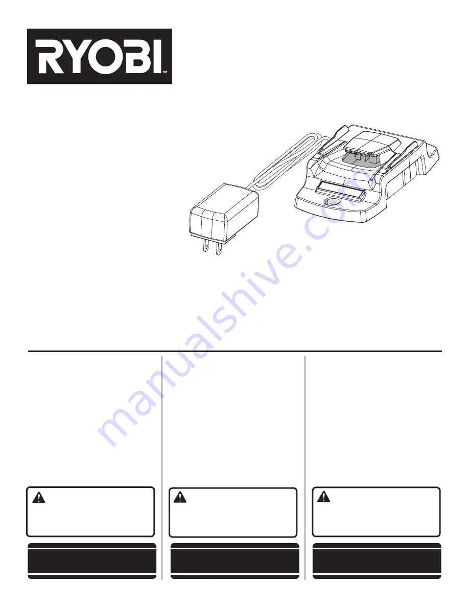 Ryobi P180 Скачать руководство пользователя страница 1