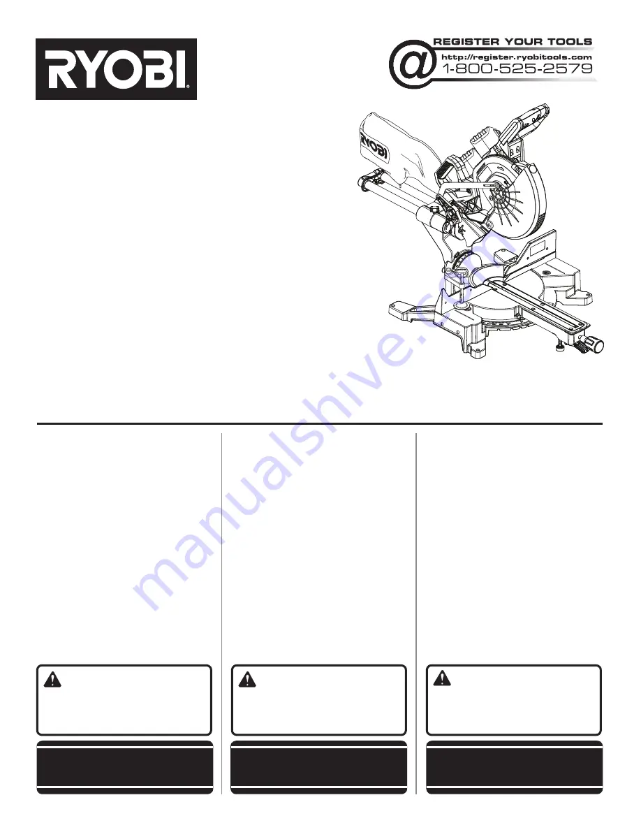 Ryobi P3650 Operator'S Manual Download Page 1