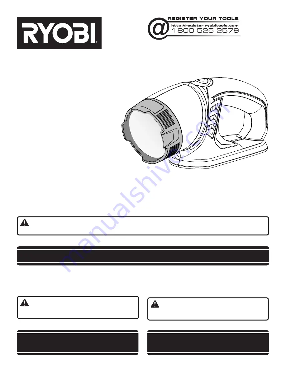 Ryobi P845 Operator'S Manual Download Page 1