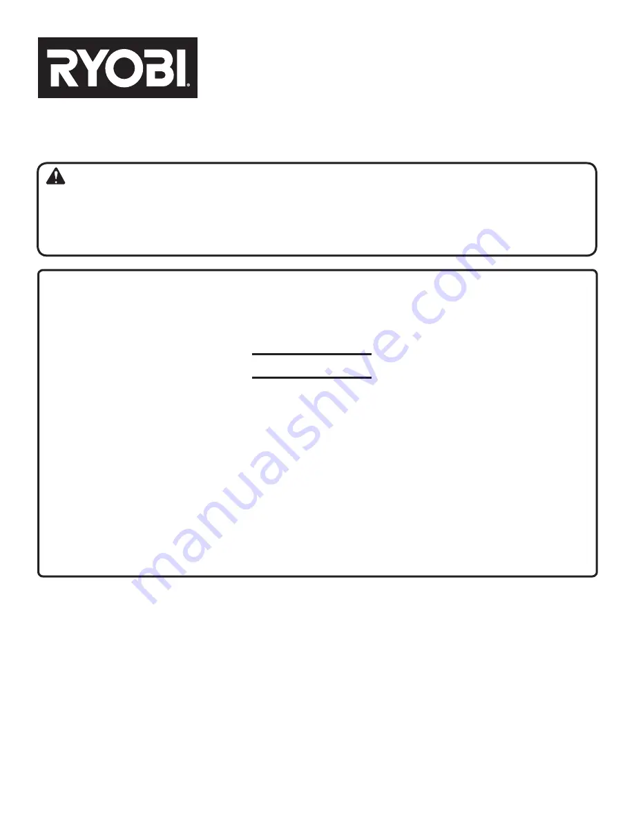 Ryobi RY08554 Operator'S Manual Download Page 22