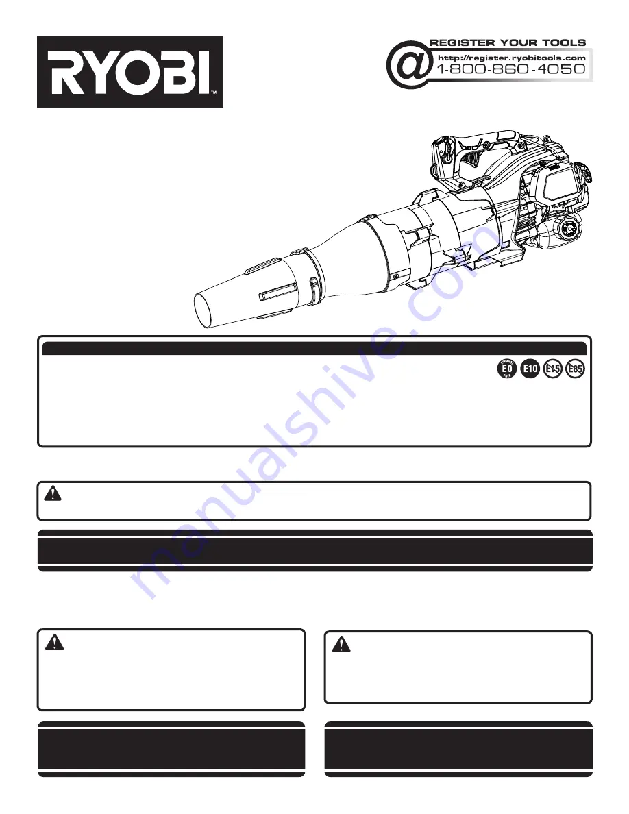 Ryobi RY25AXB Operator'S Manual Download Page 1