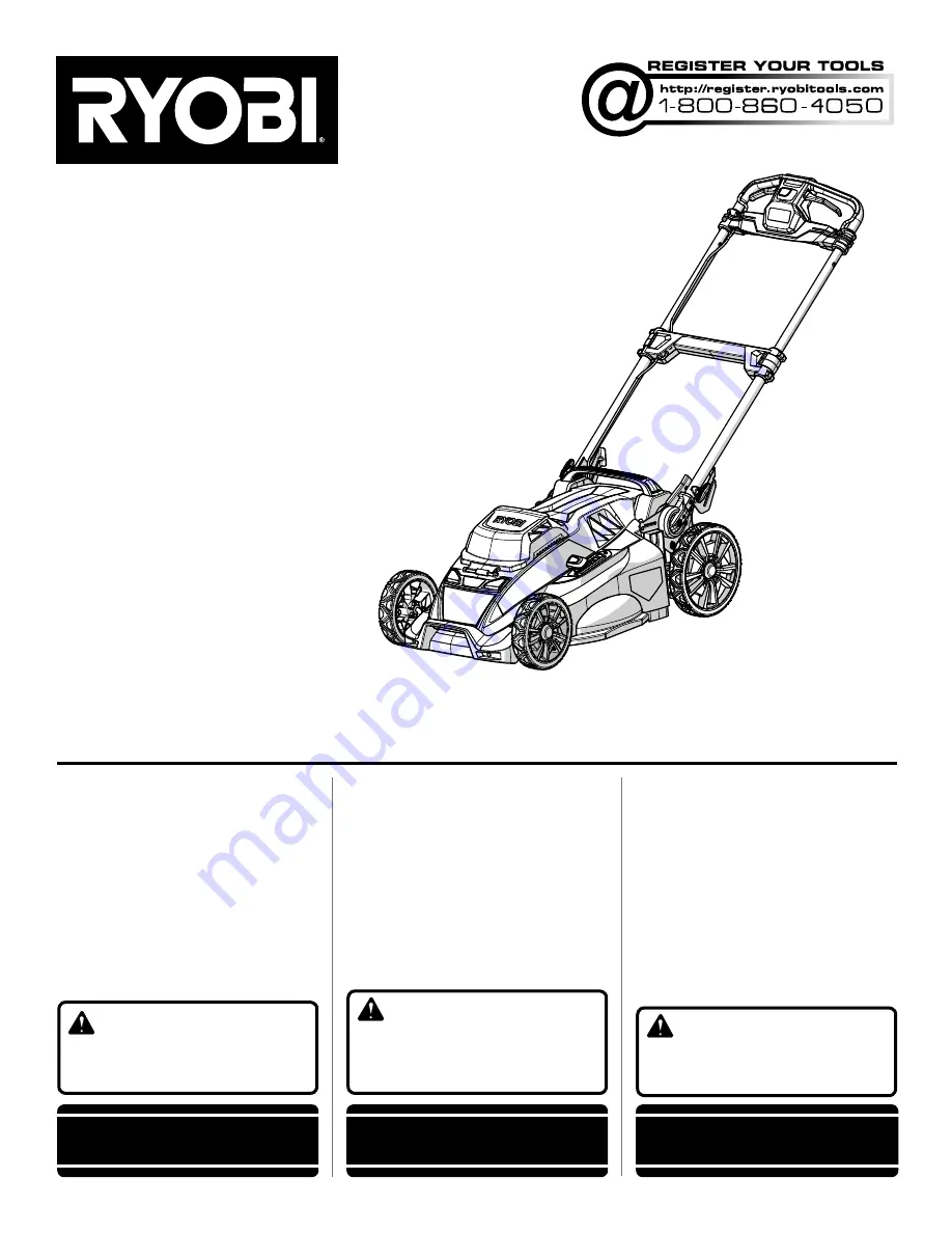 Ryobi RY40109 Скачать руководство пользователя страница 1