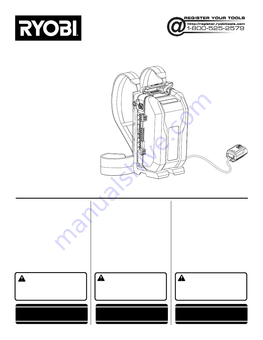 Ryobi RY404010 Operator'S Manual Download Page 1