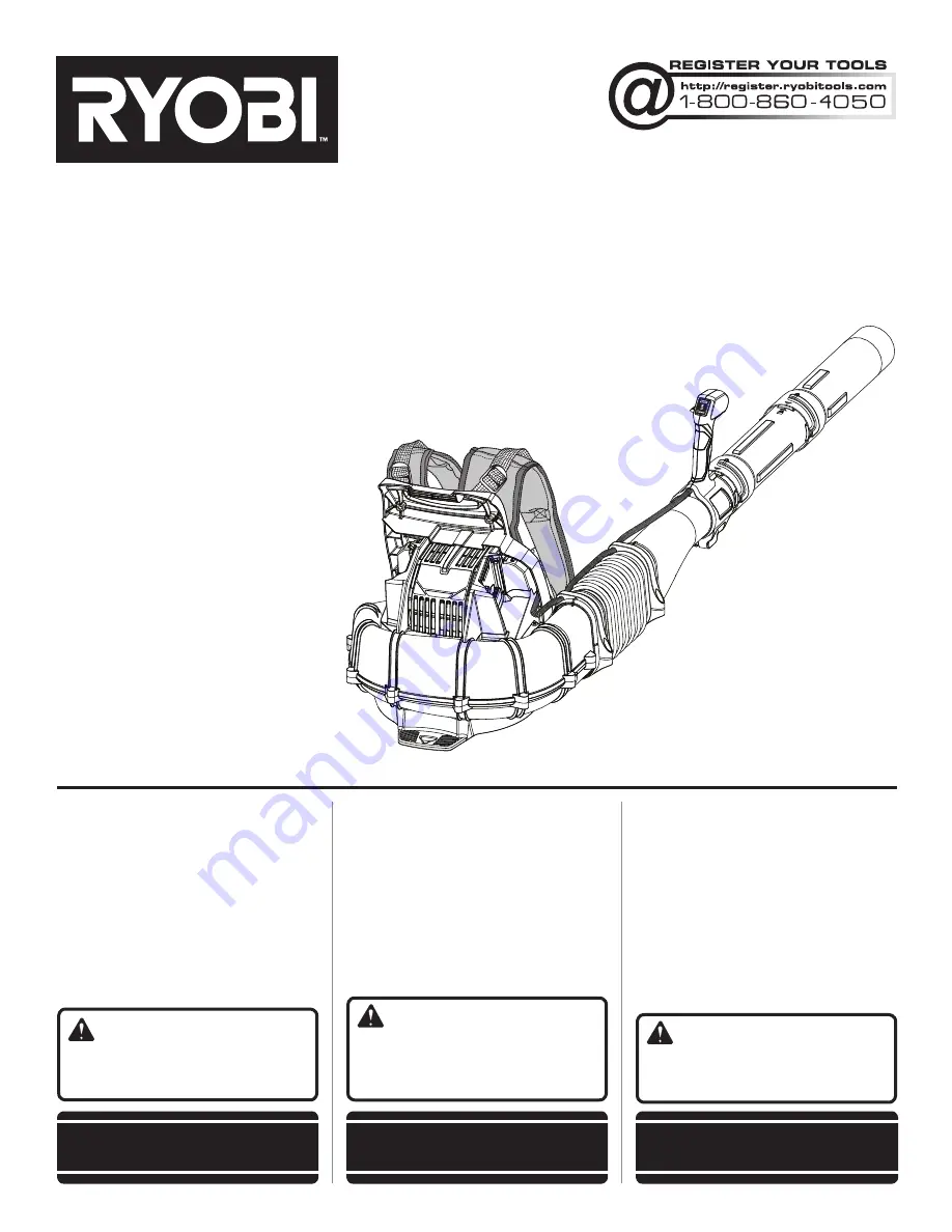 Ryobi RY40404 Operator'S Manual Download Page 1