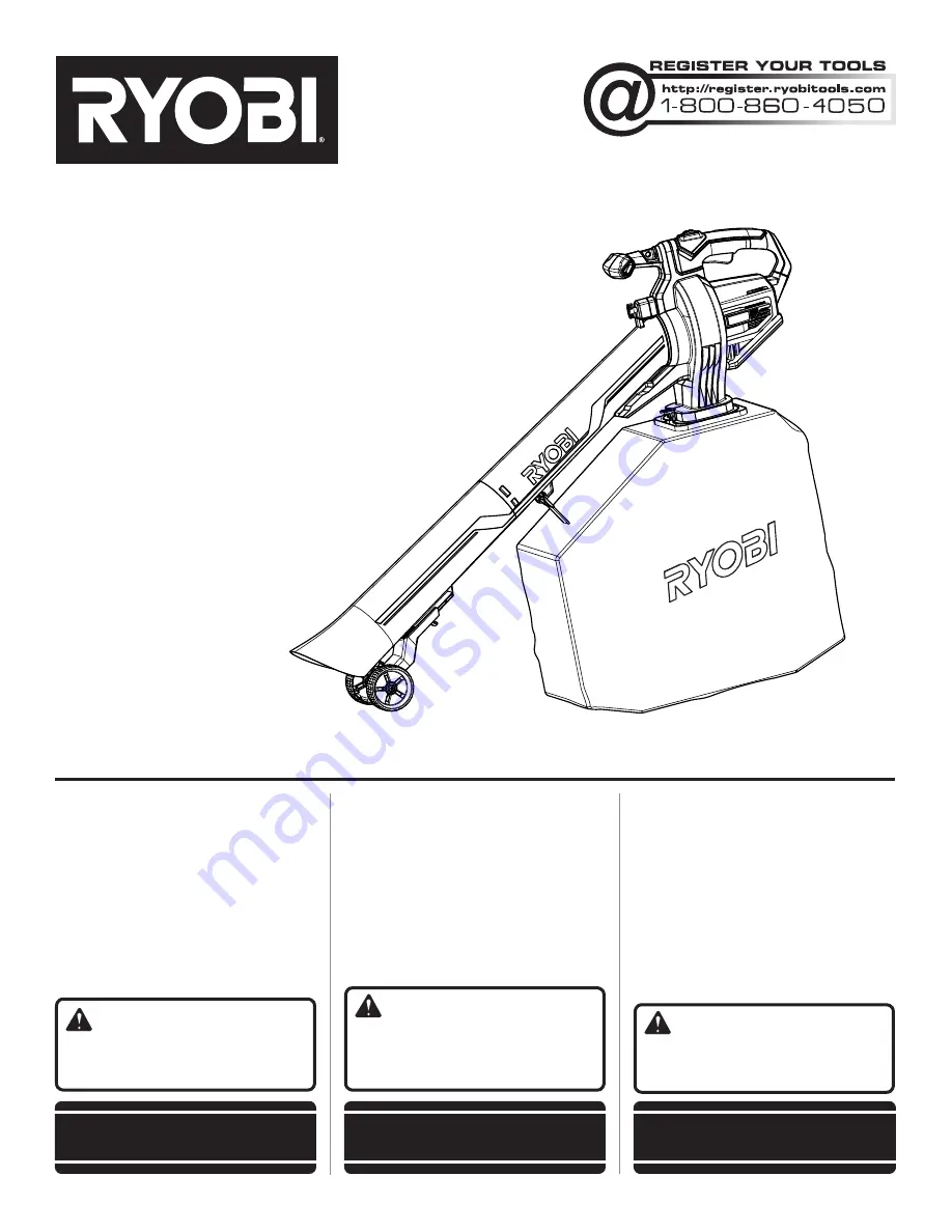 Ryobi RY40405 Operator'S Manual Download Page 1