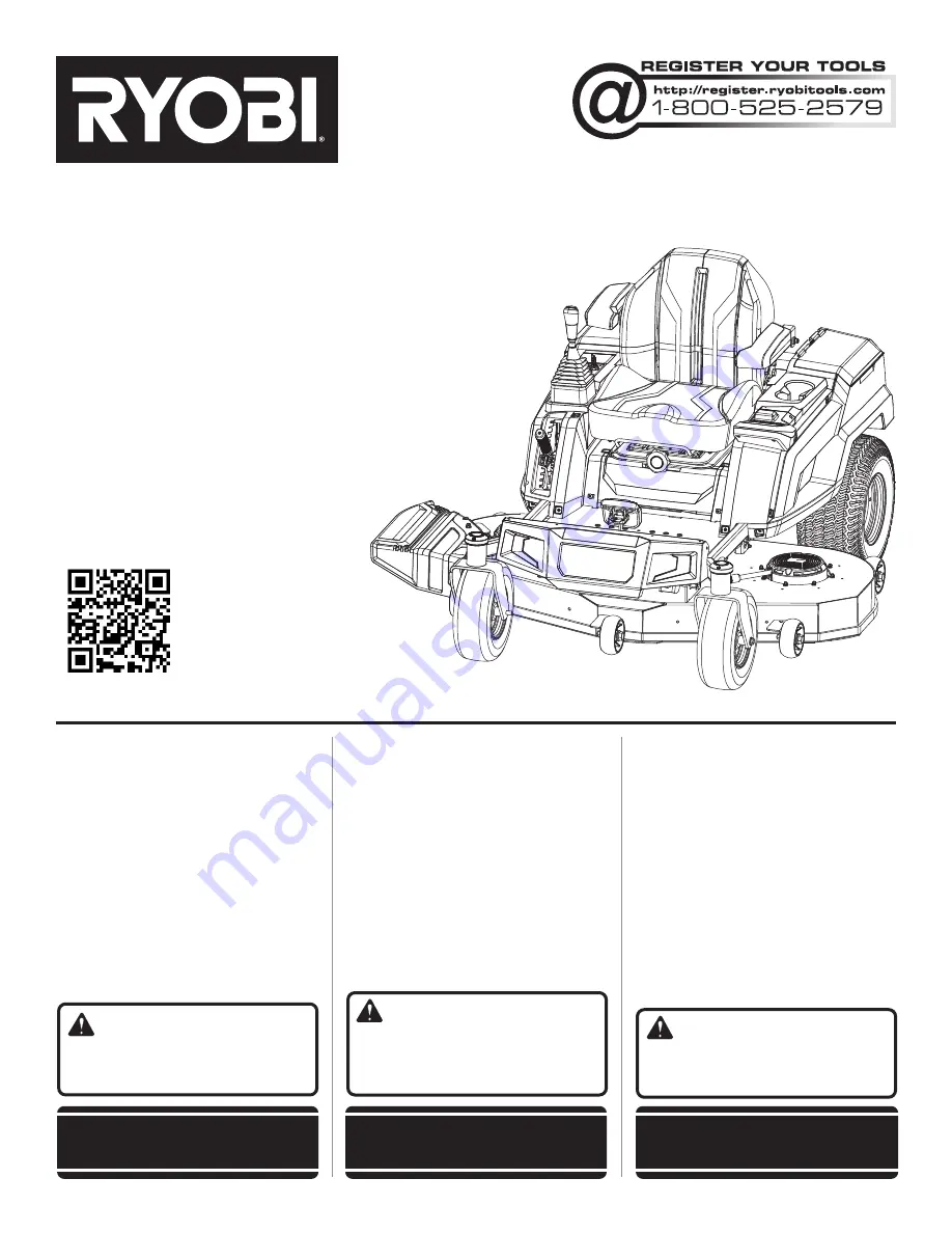 Ryobi RYRM8003 Operator'S Manual Download Page 1