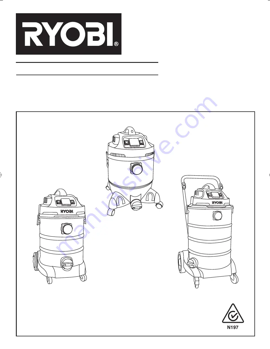 Ryobi VC30ARG Owner'S Operating Manual Download Page 1