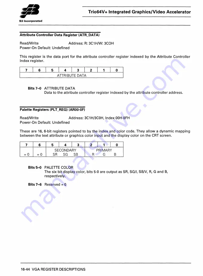 S3 Incorporated Trio64V+ Manual Download Page 183