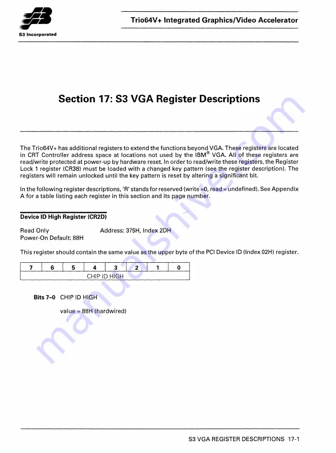 S3 Incorporated Trio64V+ Manual Download Page 192