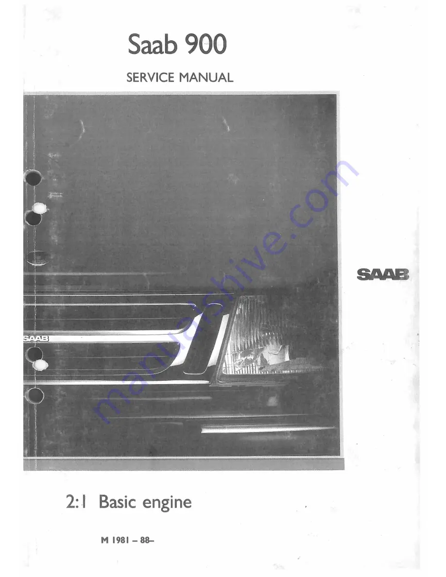 Saab 1981 900 Service Manual Download Page 1