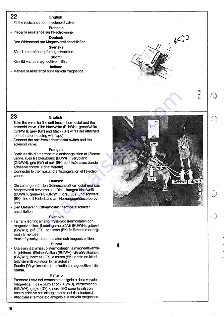 Saab 86 05 198 Installation Instructions Manual Download Page 16