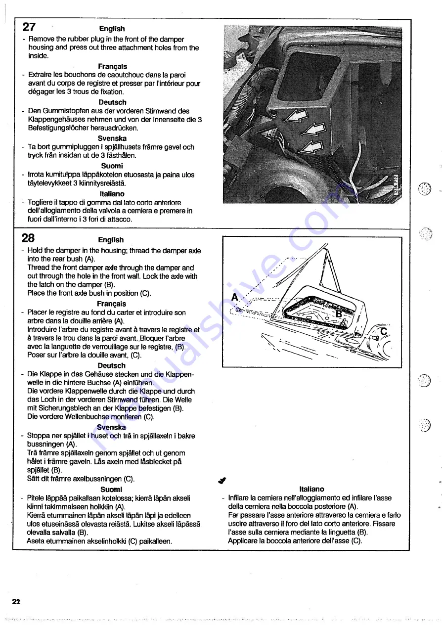 Saab 86 05 198 Installation Instructions Manual Download Page 22