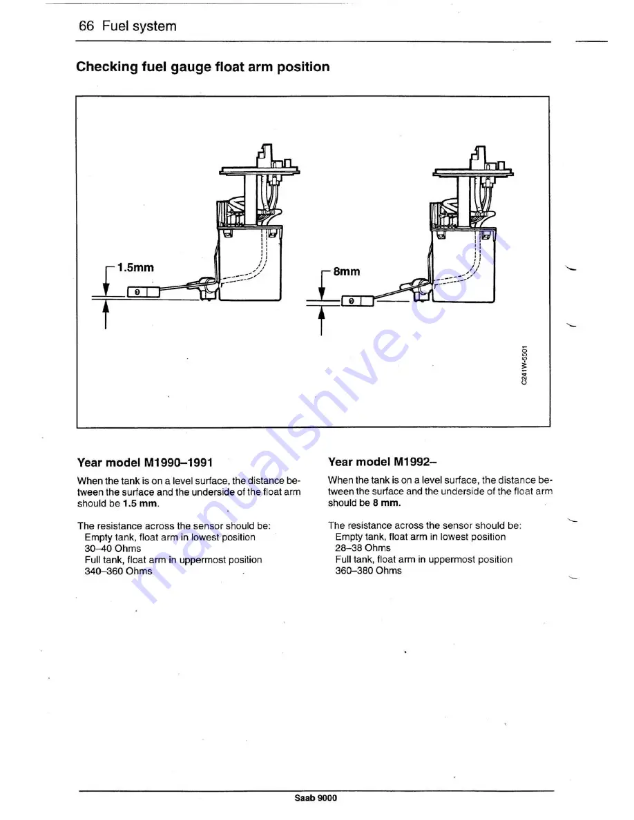 Saab 9000 1985 Service Manual Download Page 69