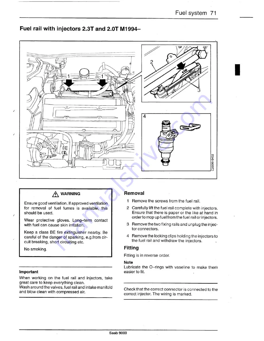 Saab 9000 1985 Скачать руководство пользователя страница 74