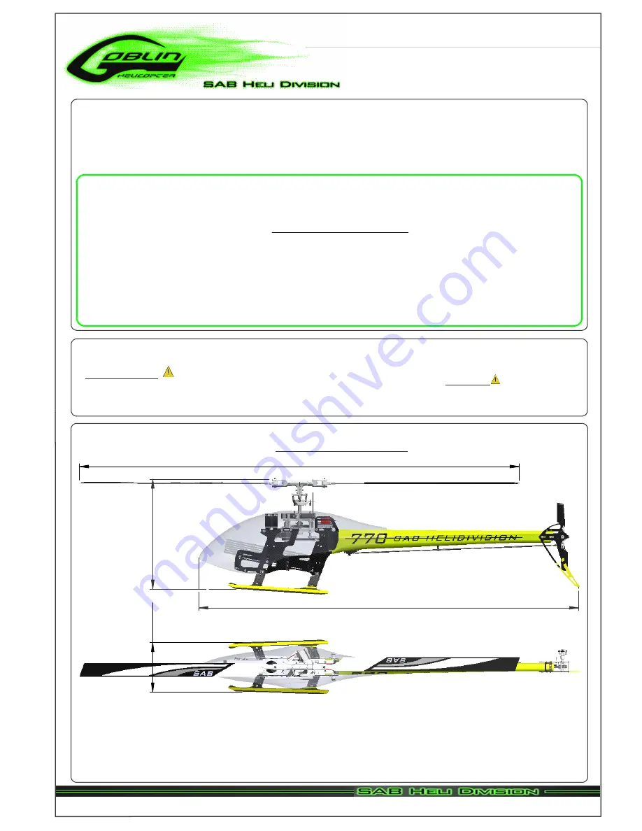 SAB Heli Division Goblin 770 Competition Manual Download Page 3