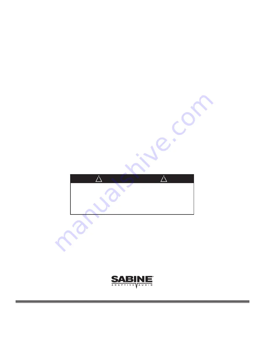 SABINE SW71-R-M1 Operating Manual Download Page 12