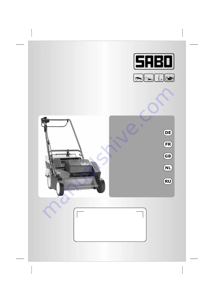 Sabo 38-EV Operator'S Manual Download Page 1