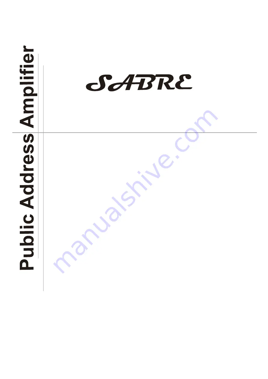 Sabre ED-35 Manual Download Page 1