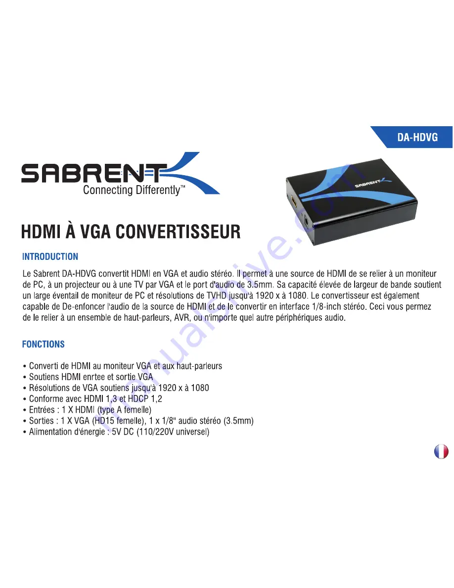 Sabrent DA-HDVG User Manual Download Page 5