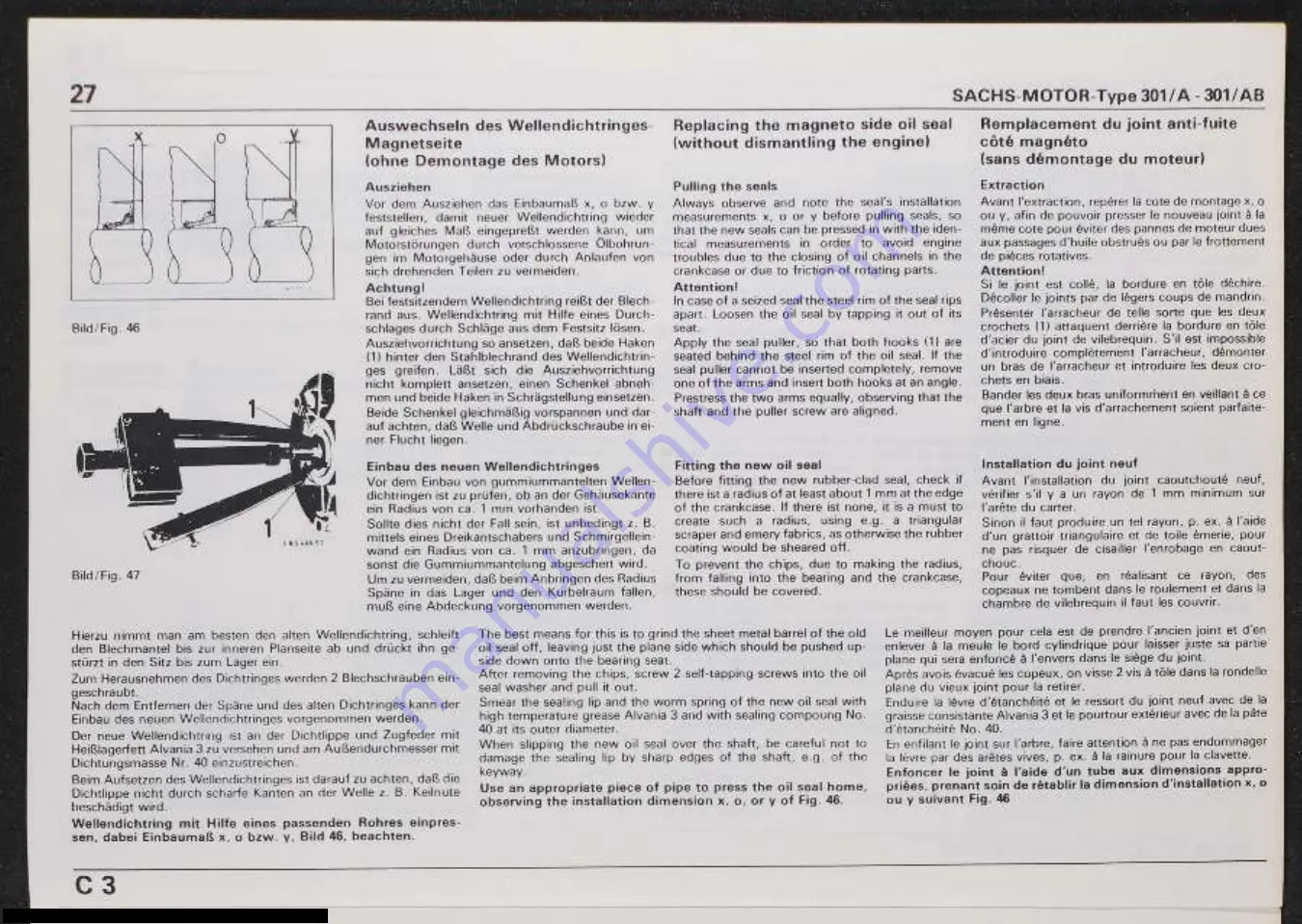 Sachs 301/A Скачать руководство пользователя страница 28