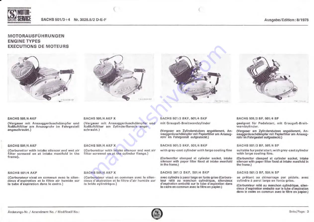 Sachs 501/3BF Repair Manual Download Page 4