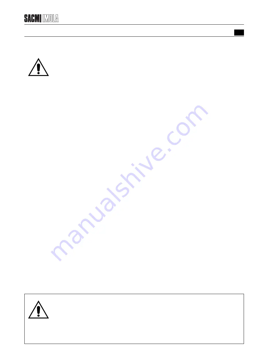 Sacmi BTA 900 Instruction Manual Download Page 39