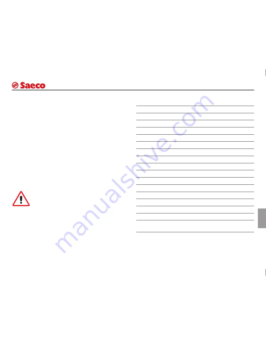 Saeco 740823349 Operating Instructions Manual Download Page 123