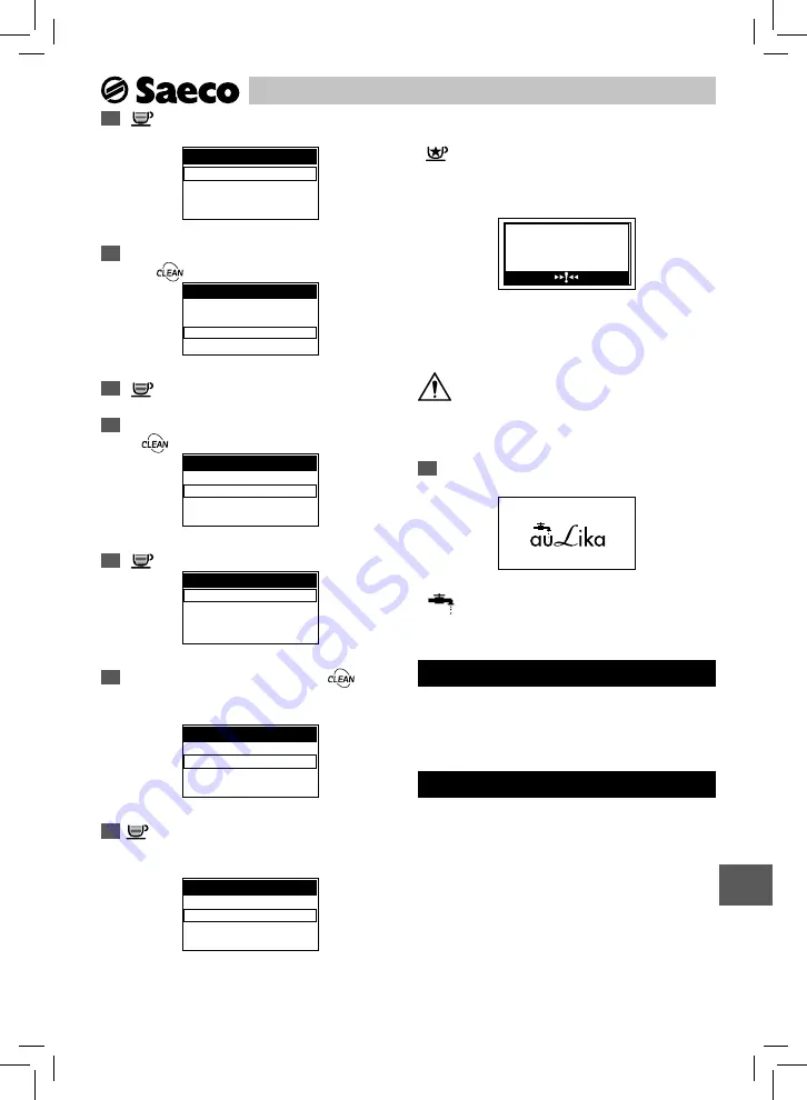 Saeco Aulika SUP040R Installation And Operating Instructions Manual Download Page 75