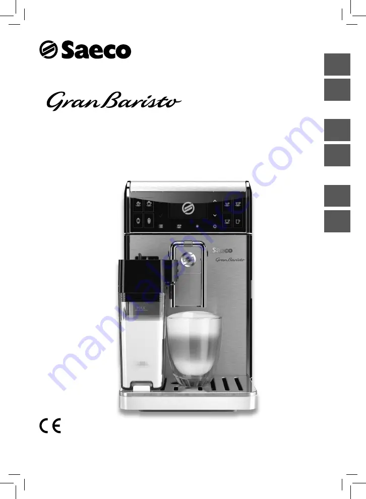 Saeco Gran Baristo HD8966 Quick Instruction Manual Download Page 1