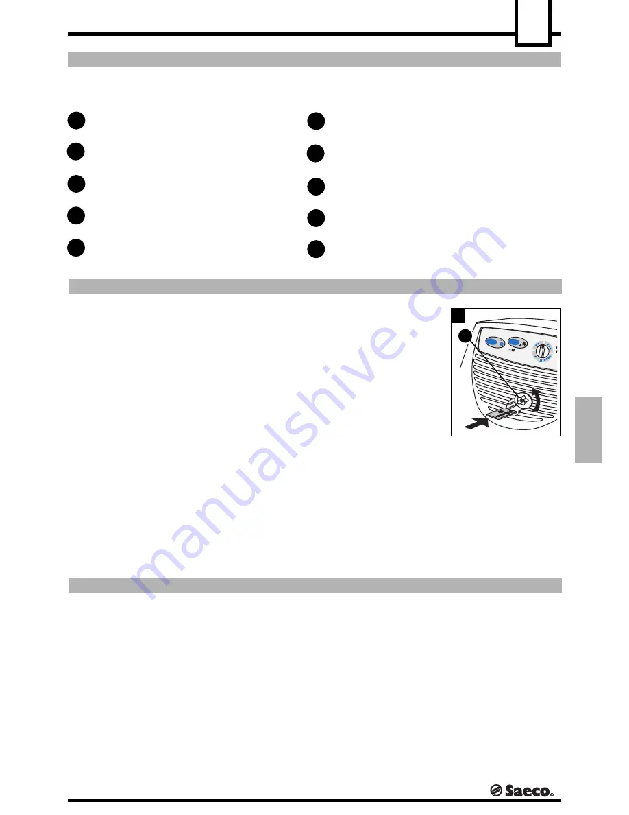 Saeco MIRAGE DEU 001 Installation And Operation Manual Download Page 57