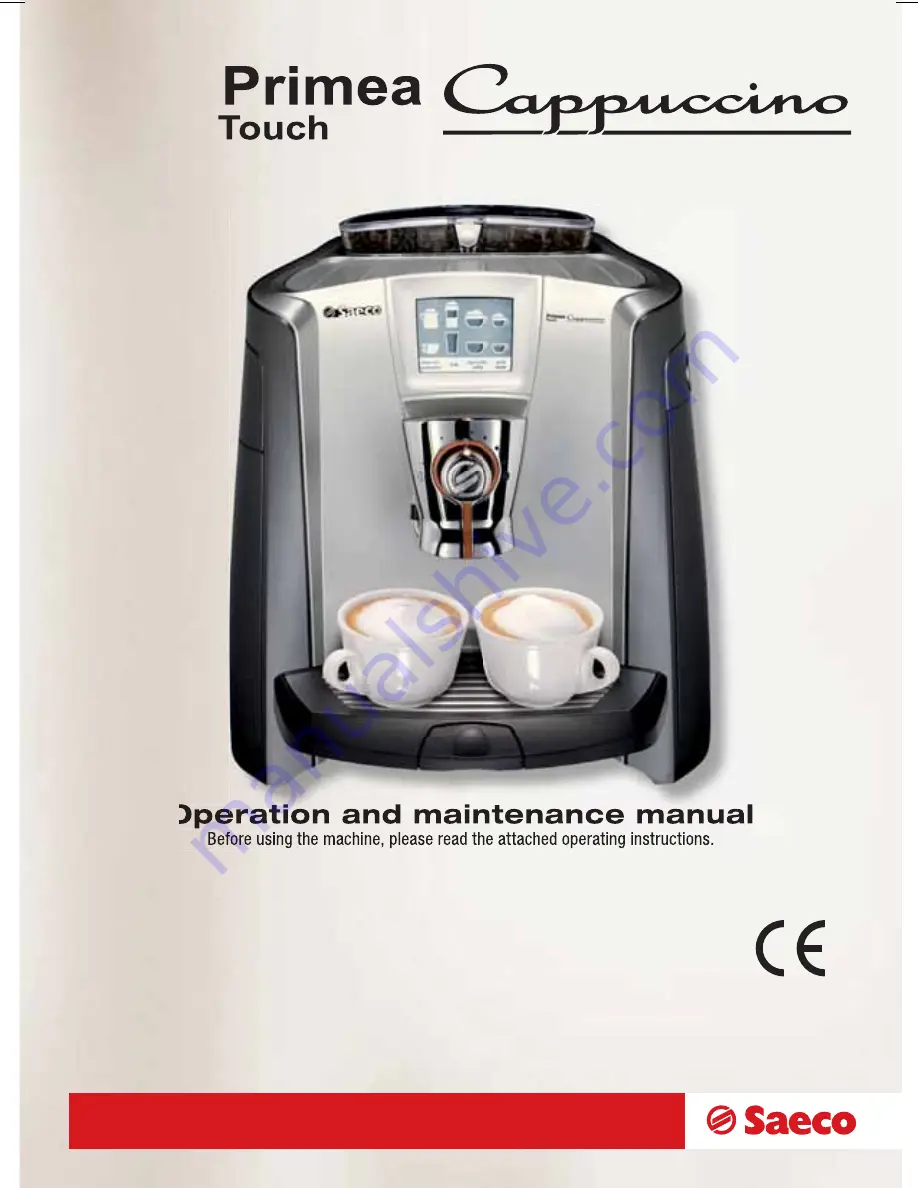 Saeco PRIMEA TOUCH CAPPUCCINO Operation And Maintenance Manual Download Page 1