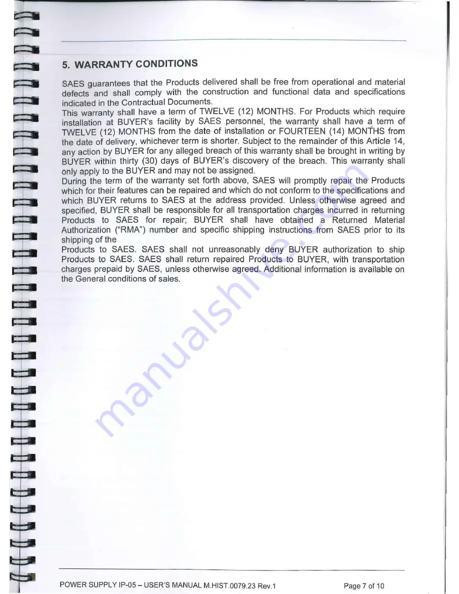 SAES IP-05 User Manual Download Page 7