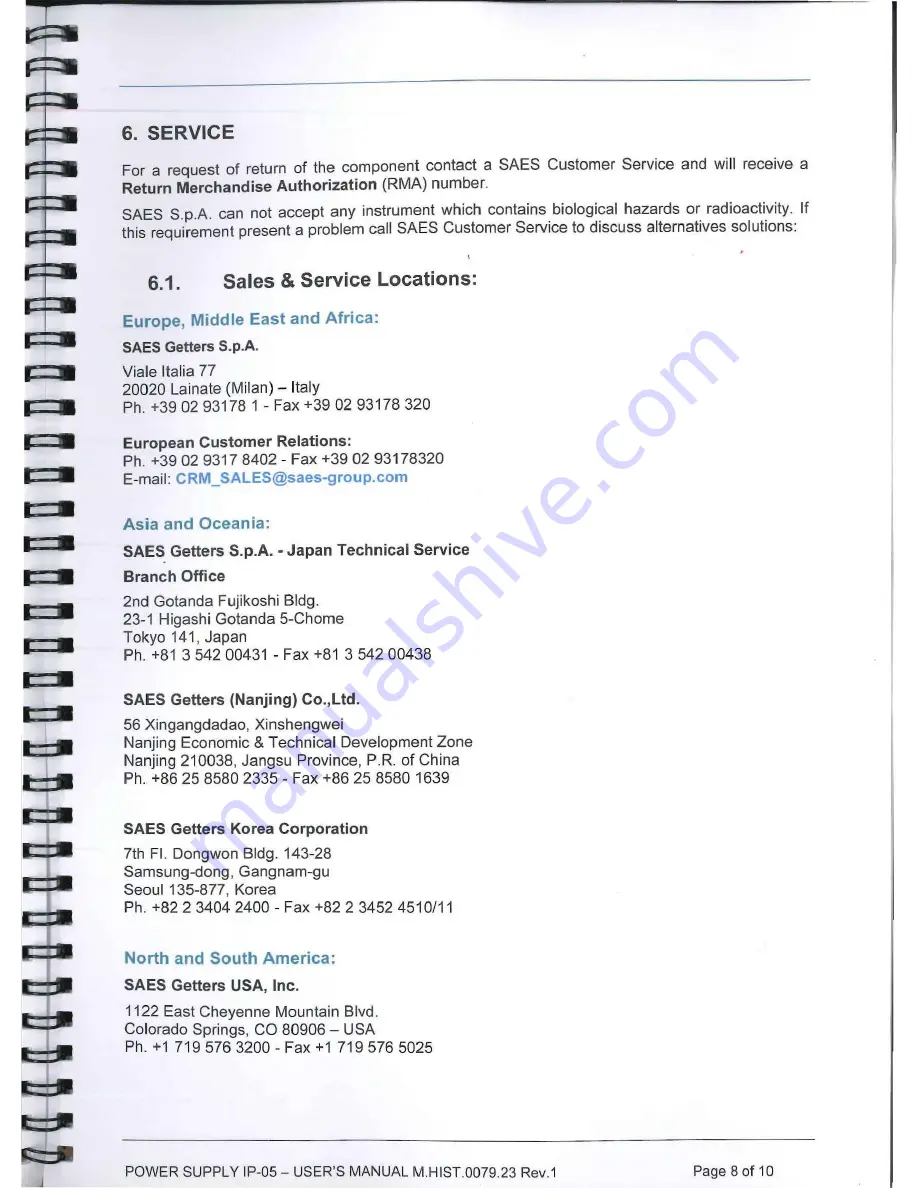 SAES IP-05 User Manual Download Page 8