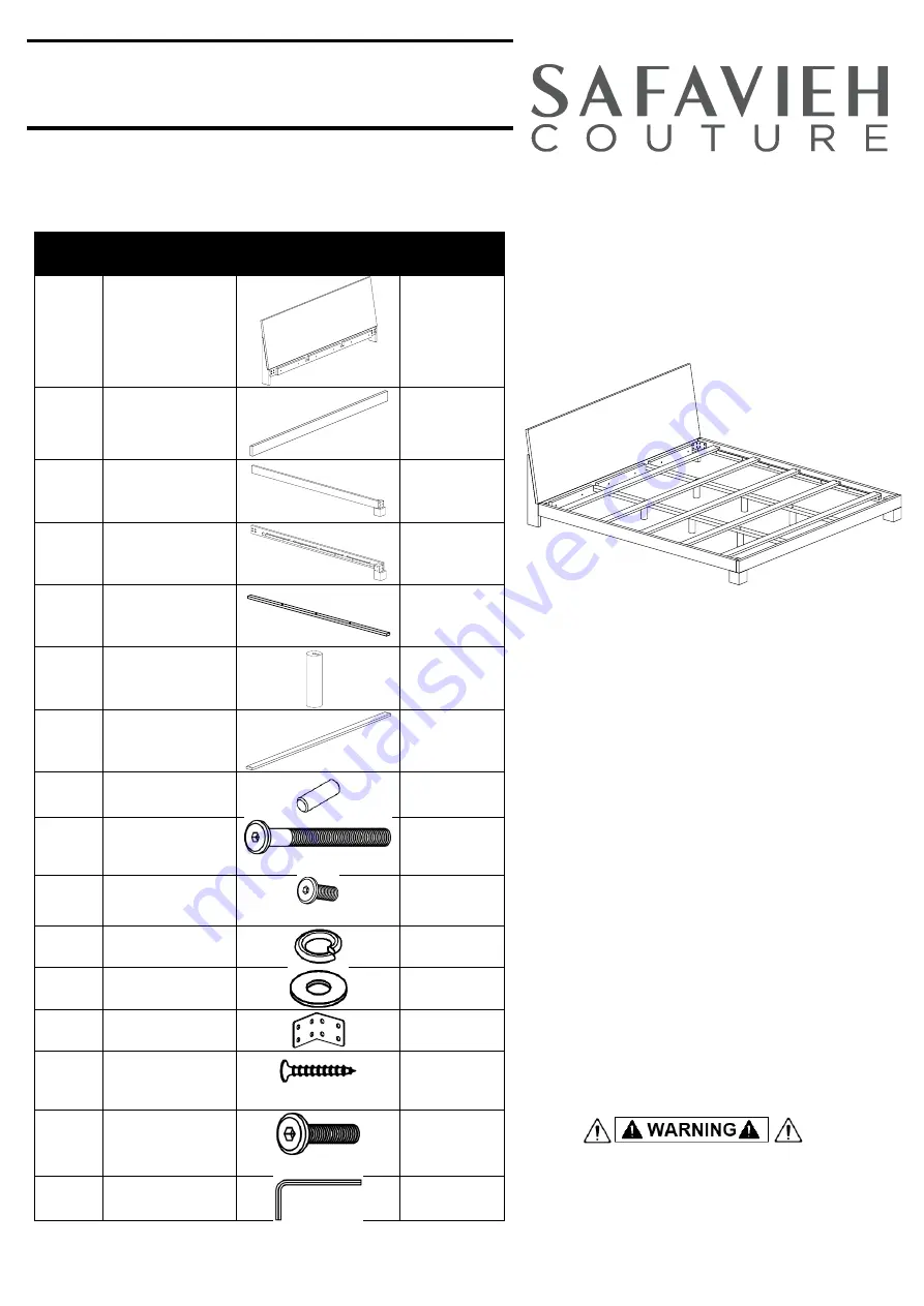 SAFAVIEH COUTURE Lottie SFV4114-K Quick Start Manual Download Page 1