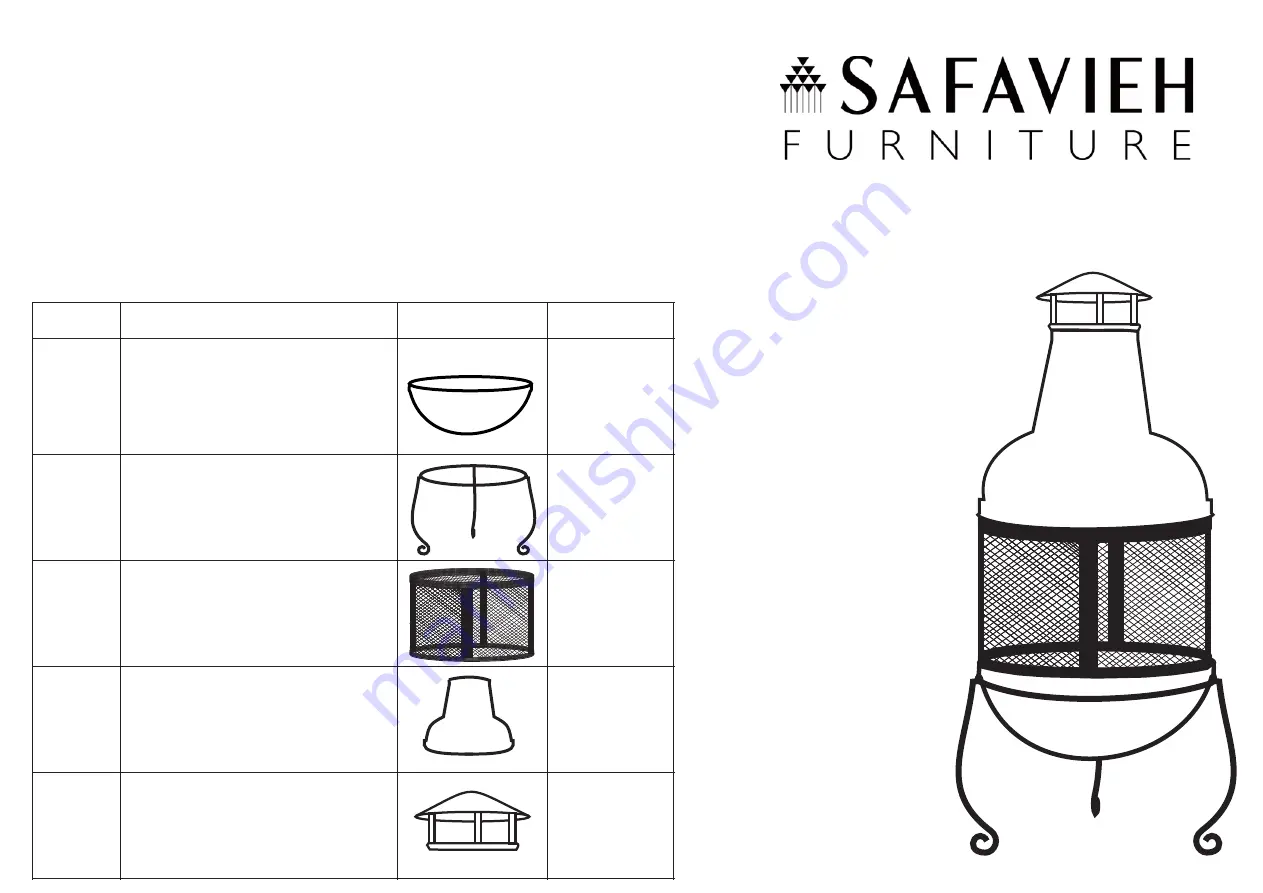 Safavieh Furniture PIT1000A Assembly Instruction Download Page 1