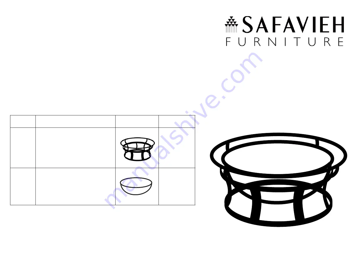 Safavieh Furniture PIT1012A Assembly Instruction Download Page 1