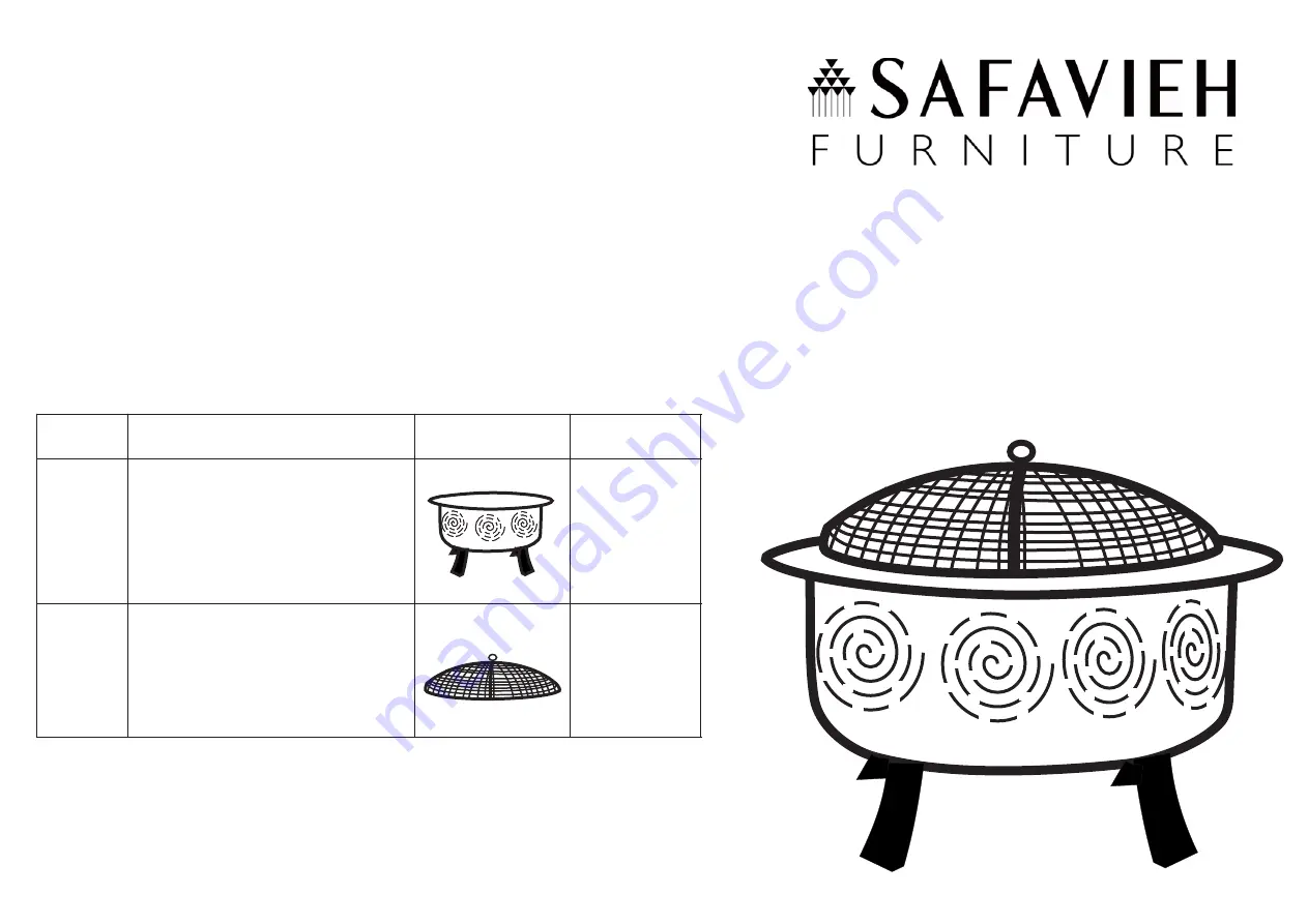 Safavieh Furniture PIT1016A Assembly Instructions Download Page 1