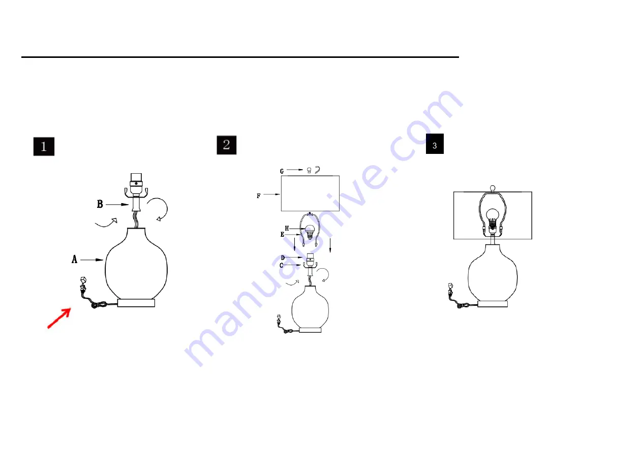 Safavieh Lighting TBL4350A Quick Start Manual Download Page 2