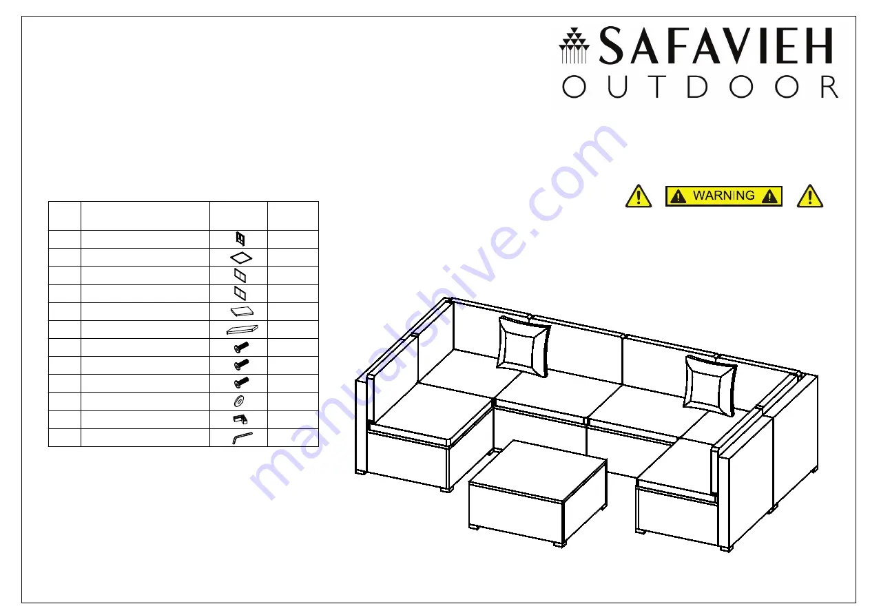 Safavieh Outdoor Diona PAT7510 Manual Download Page 1