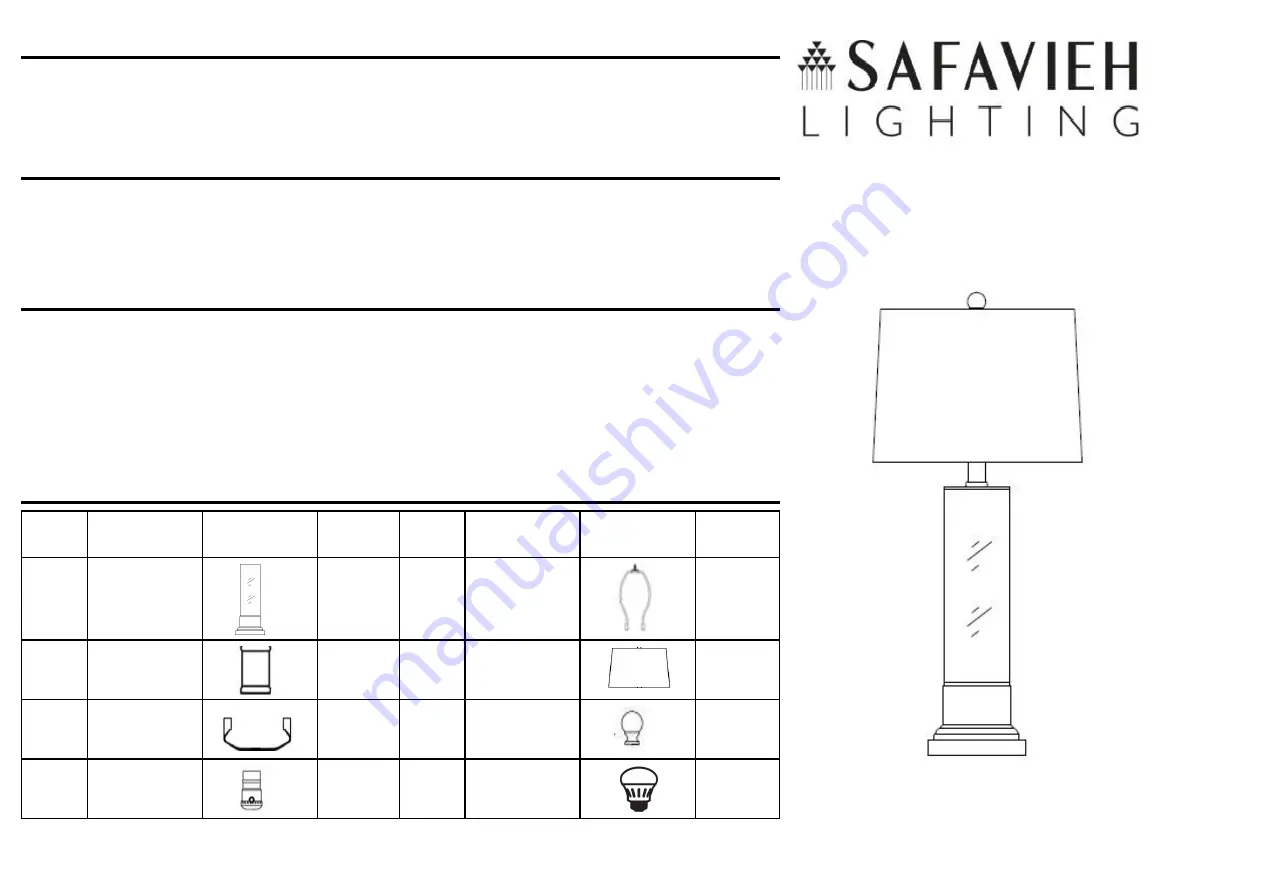 Safavieh TBL4123 Manual Download Page 1