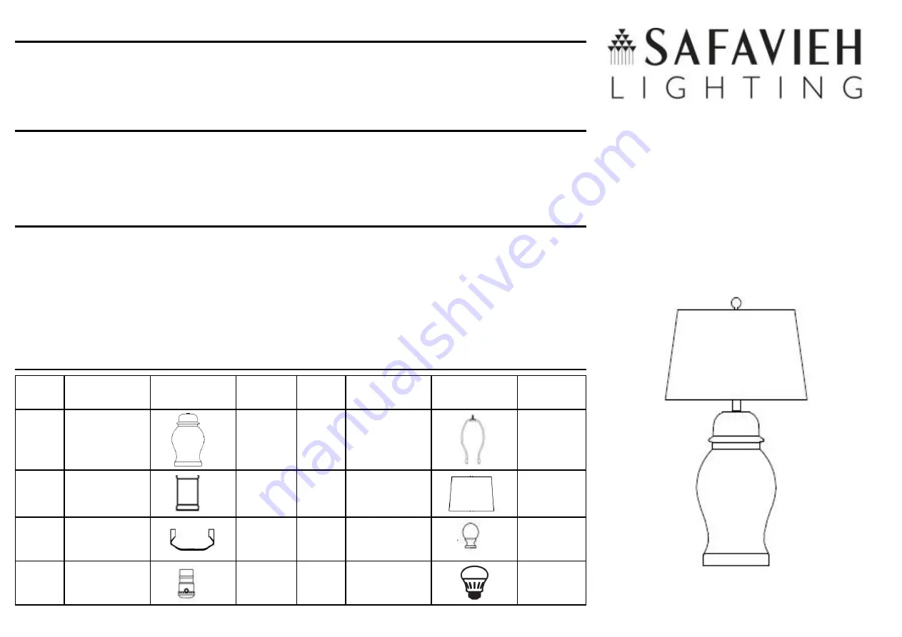 Safavieh TBL4158 Manual Download Page 1