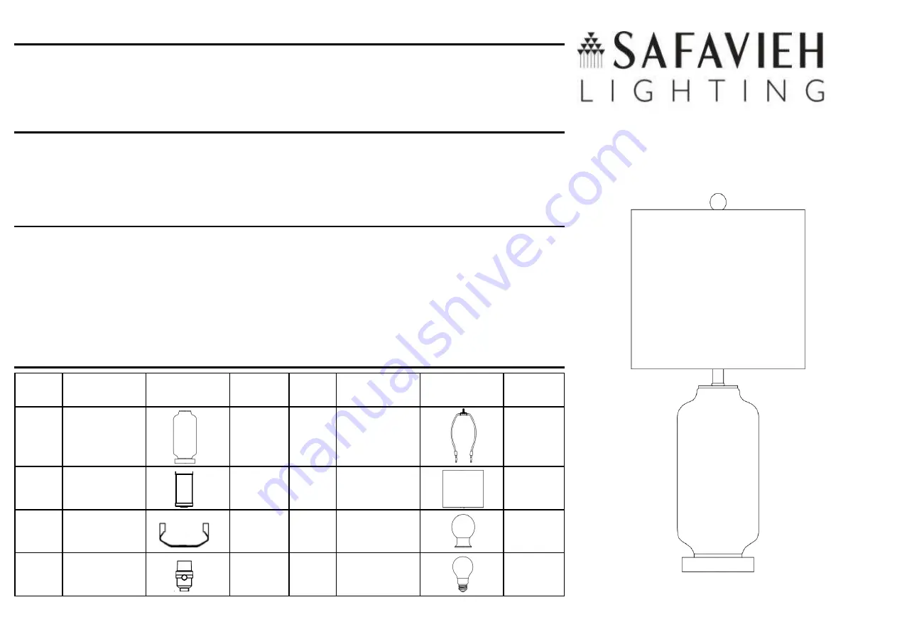 Safavieh TBL4285 Quick Start Manual Download Page 1