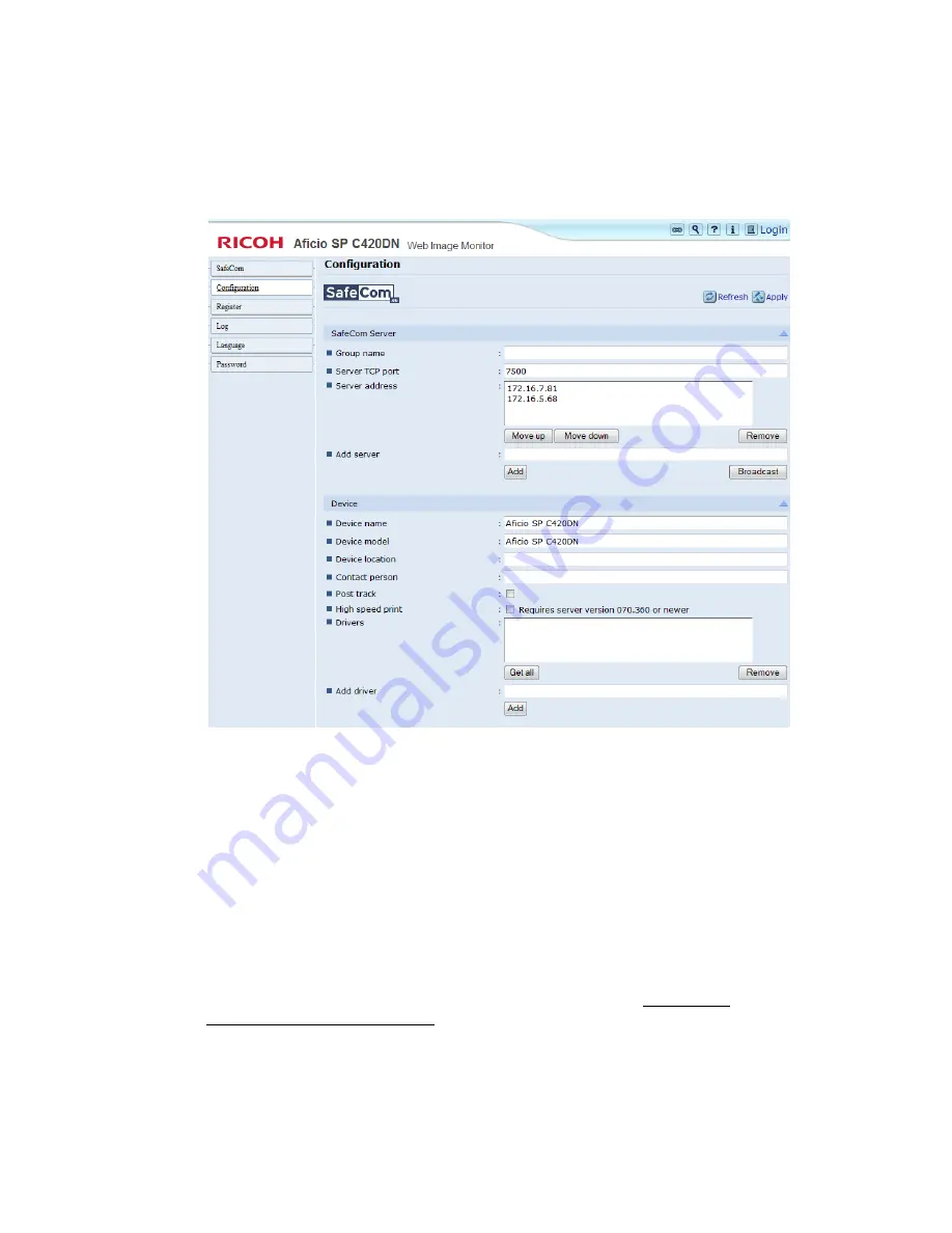 SafeCom 8200DN - Aficio SP B/W Laser Printer Administrator'S Manual Download Page 27